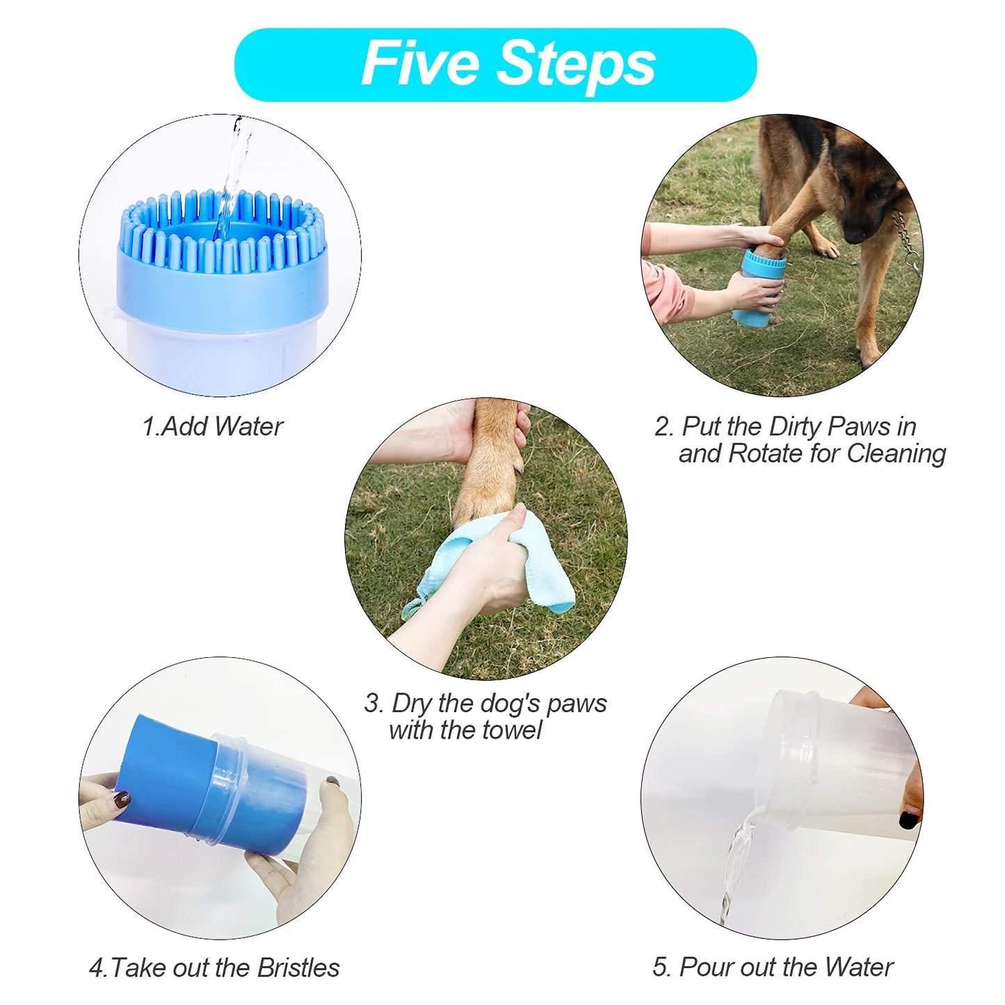 Dog Paw Cleaner Dog Brush Dog Grooming Portable Dog Paw Foot Washing Cup for Cats and Dogs