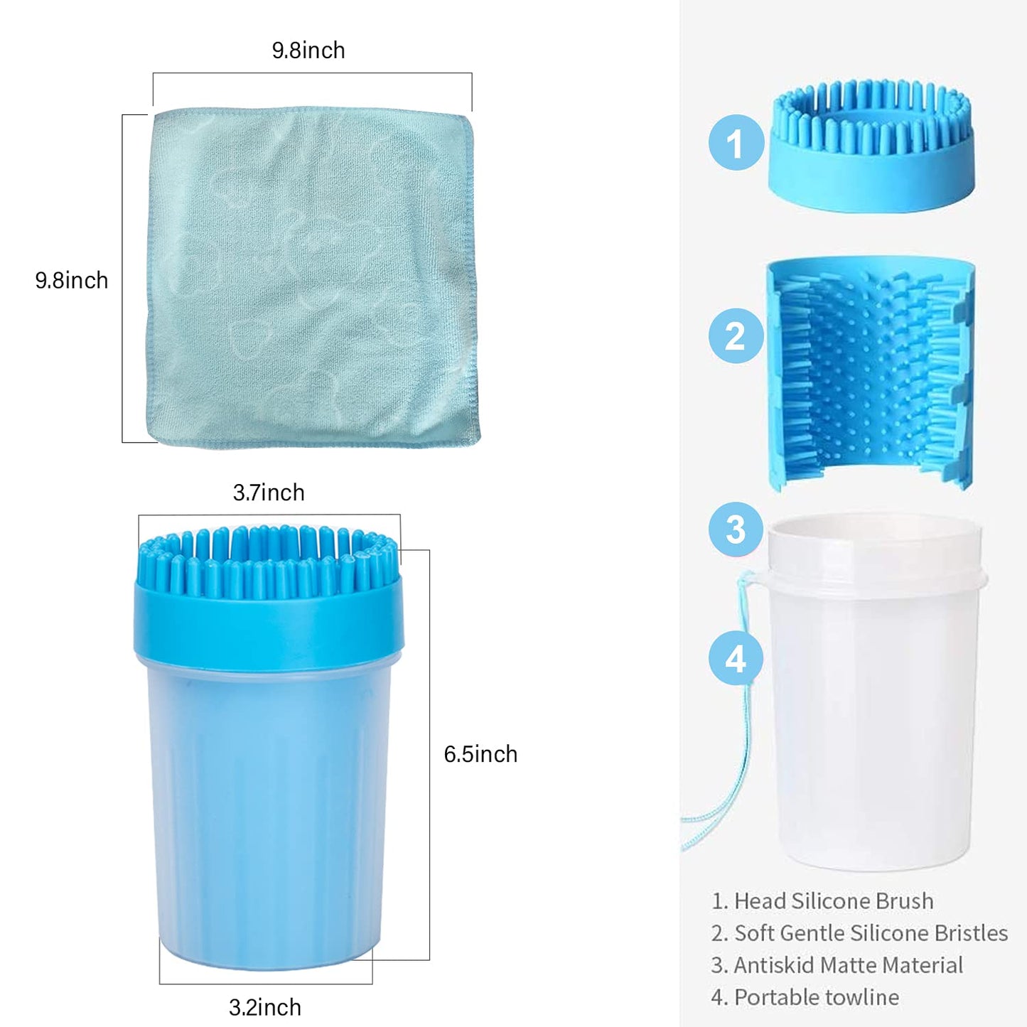 Dog Paw Cleaner Dog Brush Dog Grooming Portable Dog Paw Foot Washing Cup for Cats and Dogs
