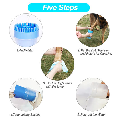 Dog Paw Cleaner Dog Brush Dog Grooming Portable Dog Paw Foot Washing Cup for Cats and Dogs
