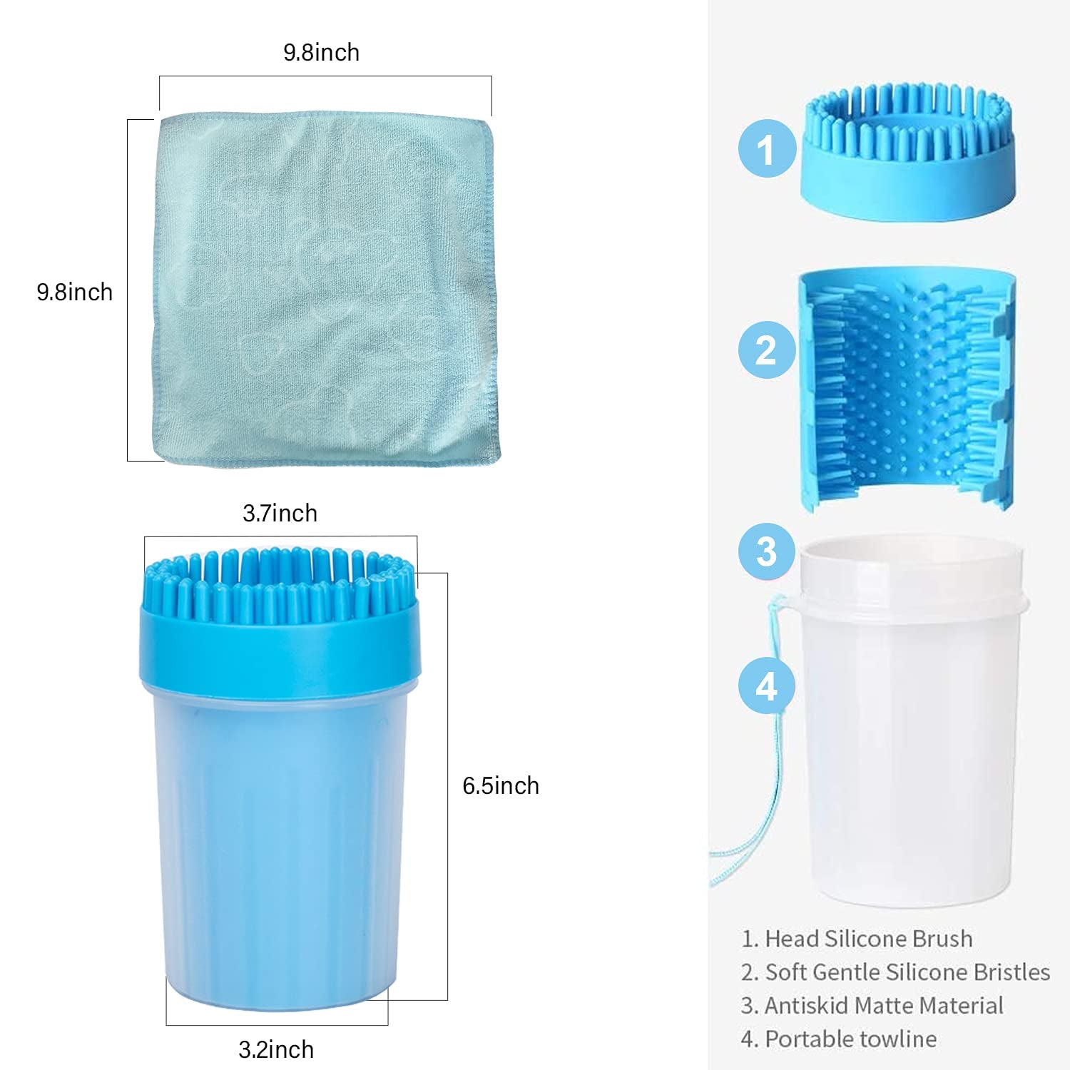 Dog Paw Cleaner Dog Brush Dog Grooming Portable Dog Paw Foot Washing Cup for Cats and Dogs